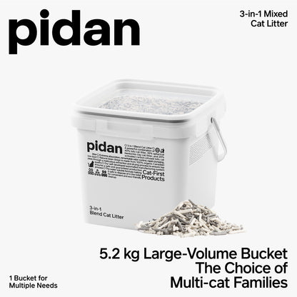 PIDAN 3-in-1 Blend Cat Litter (Tofu, Spherical Bentonite Clay, Activated Carbon Infused Tofu)