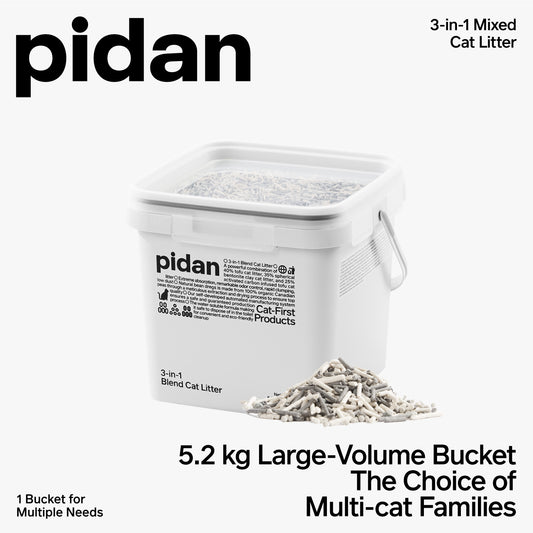 PIDAN 3-in-1 Blend Cat Litter (Tofu, Spherical Bentonite Clay, Activated Carbon Infused Tofu)