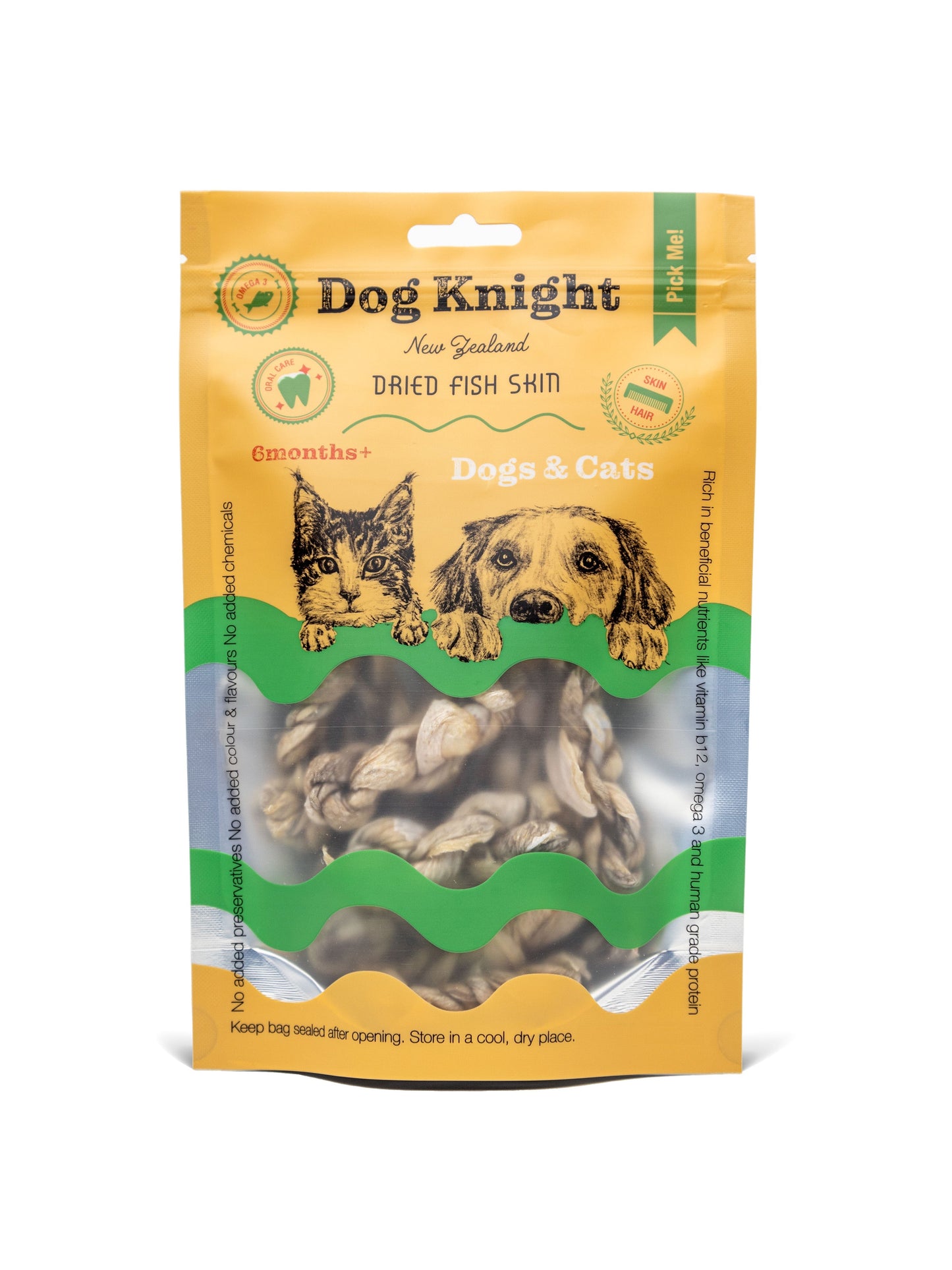Dog Knight Air Dried NZ Deep-Water Fish Skin twists